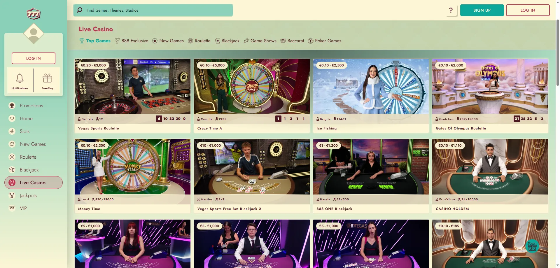 777 Casino live dealer games — roulette blackjack baccarat and more